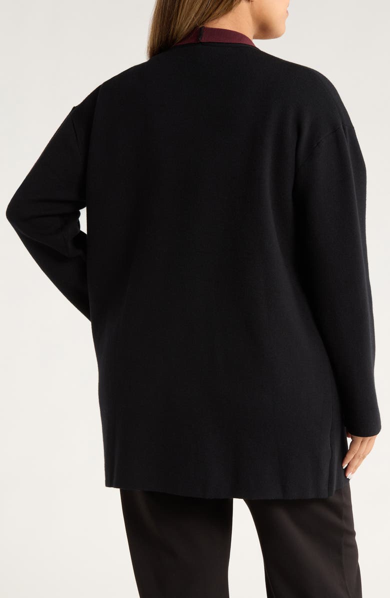 Lysse Nicolette Double Knit Cardigan, Alternate, color, Black/ Dark Plum