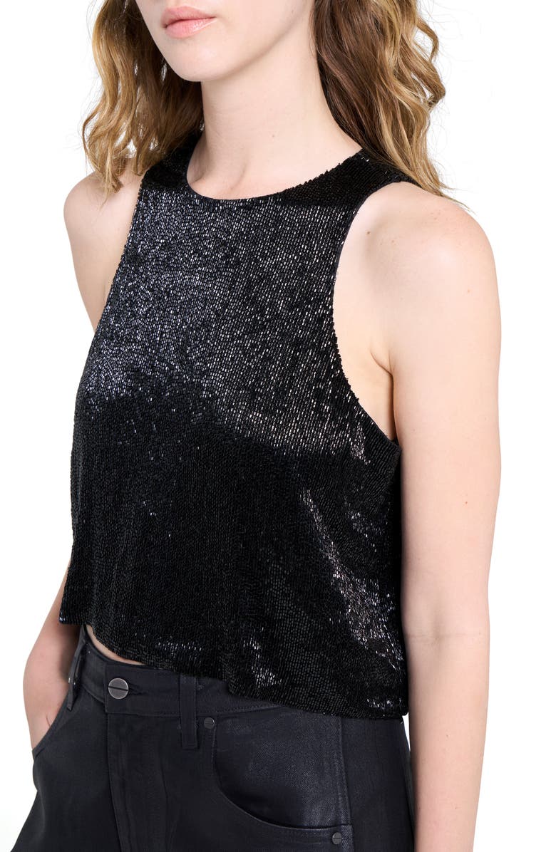 TWP Bugle Bead Crop Tank, Alternate, color, Black