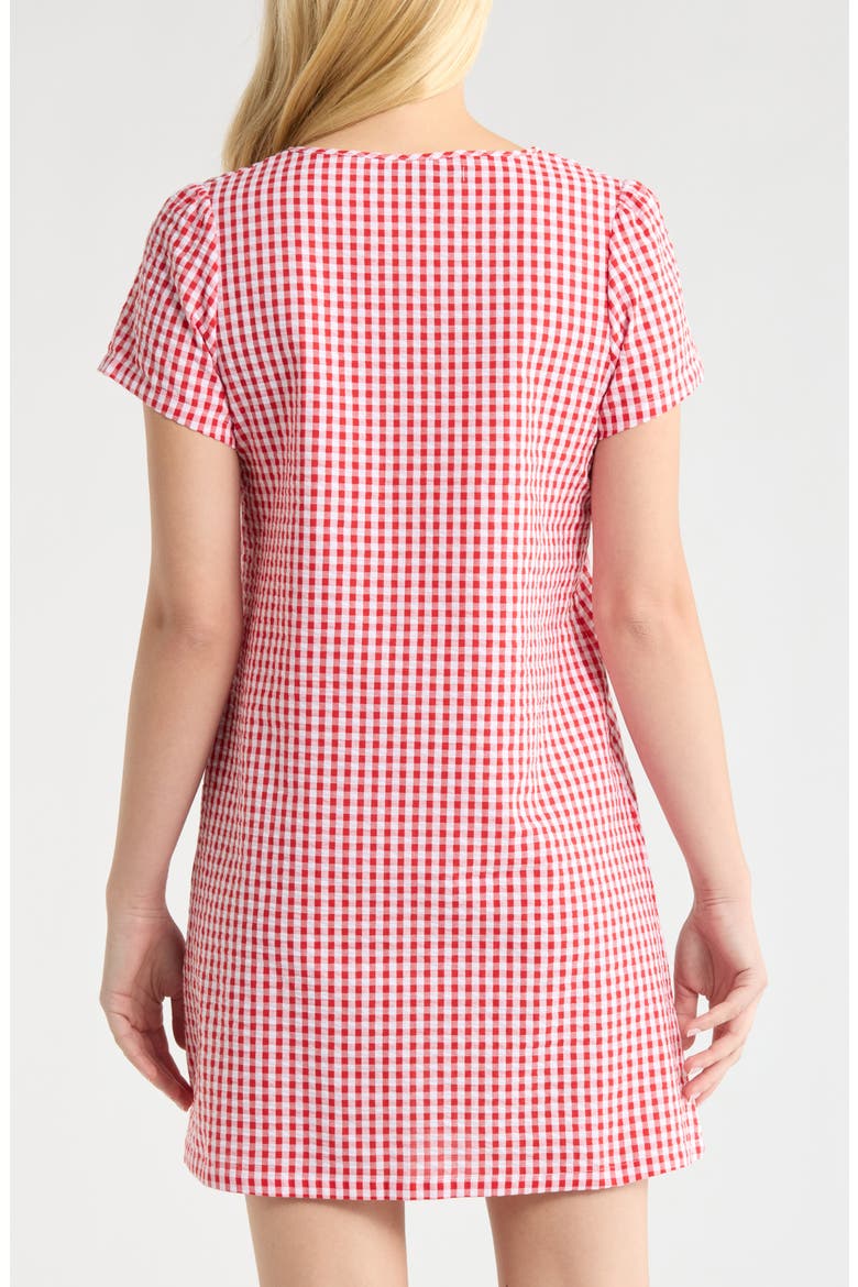 Gingham Seersucker Nightgown, Alternate, color, RED COMBO