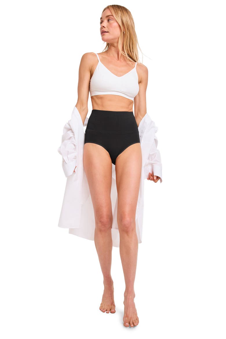 Women's Skimmies Cotton Stretch 360° Tummy Smoothing Brief - 3 Pack, Alternate, color, Black/Light
