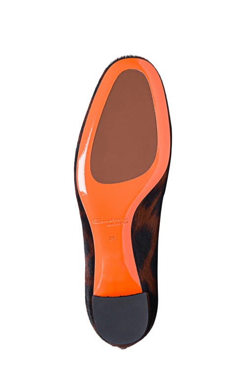 Santoni Animal-print Cavallino Low-heel Pump In Light Brown