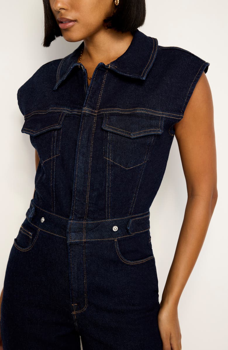 Good American Denim Trucker Jumpsuit, Alternate, color,