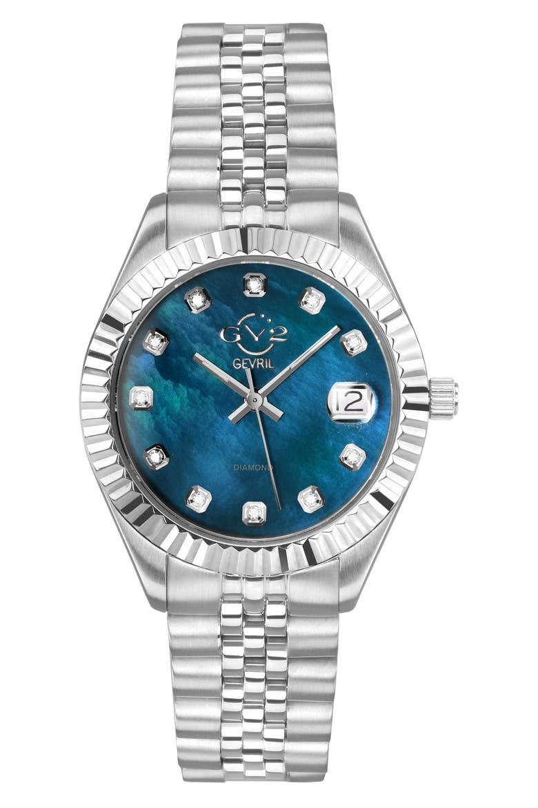Naples Swiss Diamond Watch, 34mm - 0.146ct., Main, color, SILVER