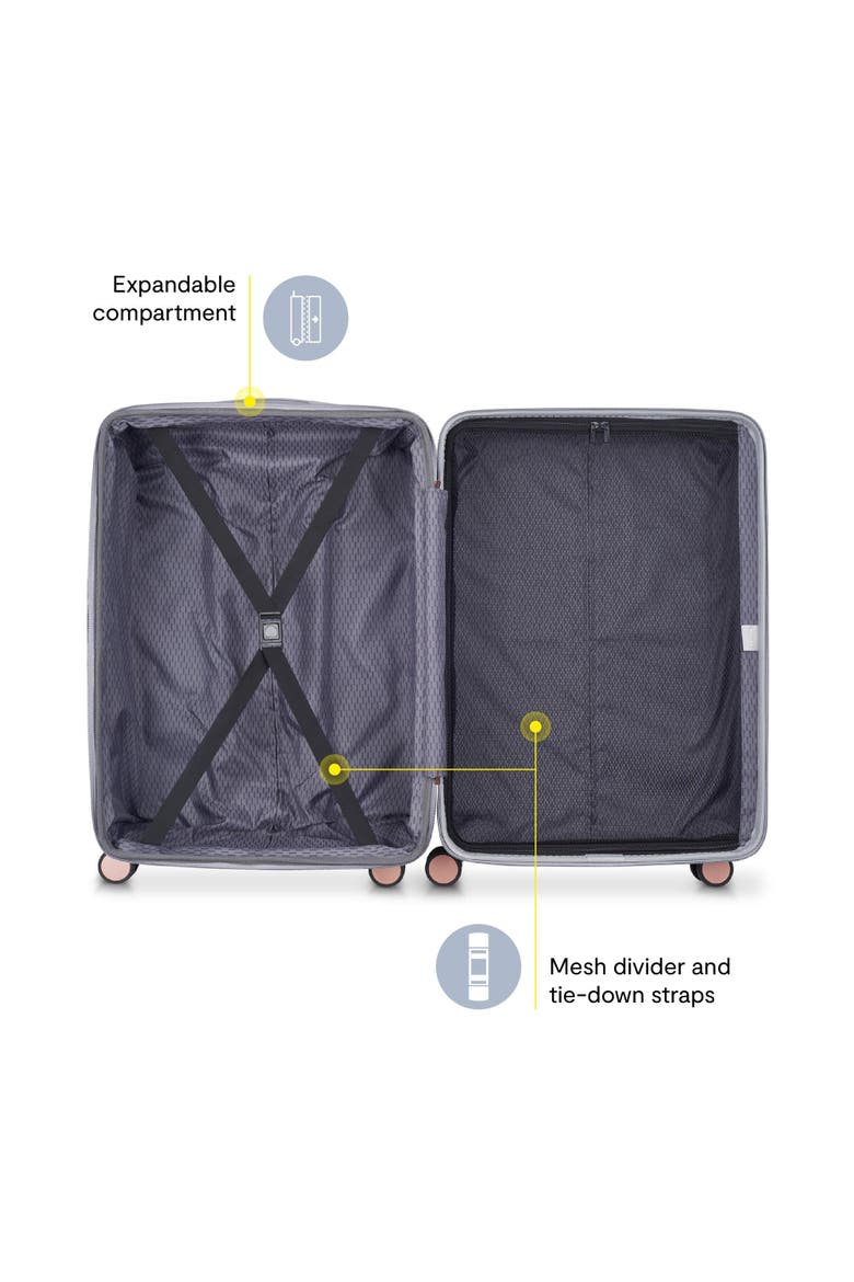 Delsey Alexis Lightweight Luggage Checked Medium, Alternate, color, Platinum/Rose Gold