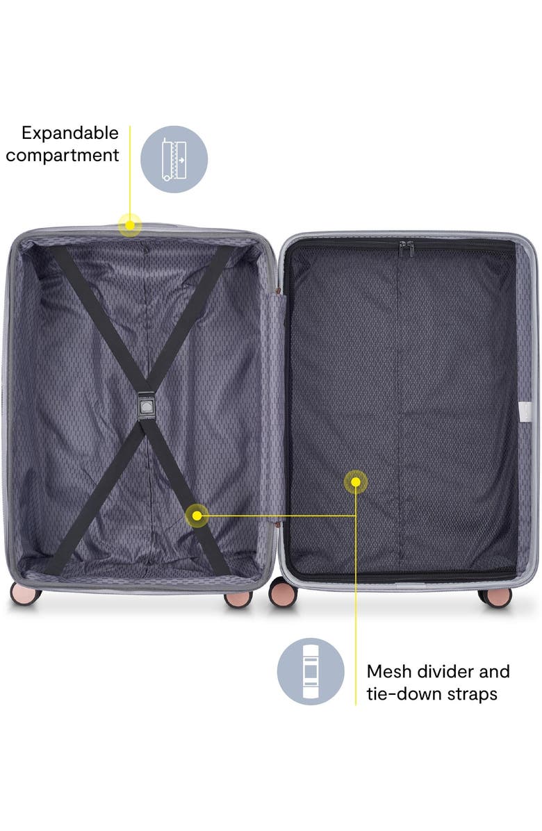 Delsey Paris Delsey Alexis Lightweight Luggage Checked Medium, Alternate, color, Platinum/Rose Gold