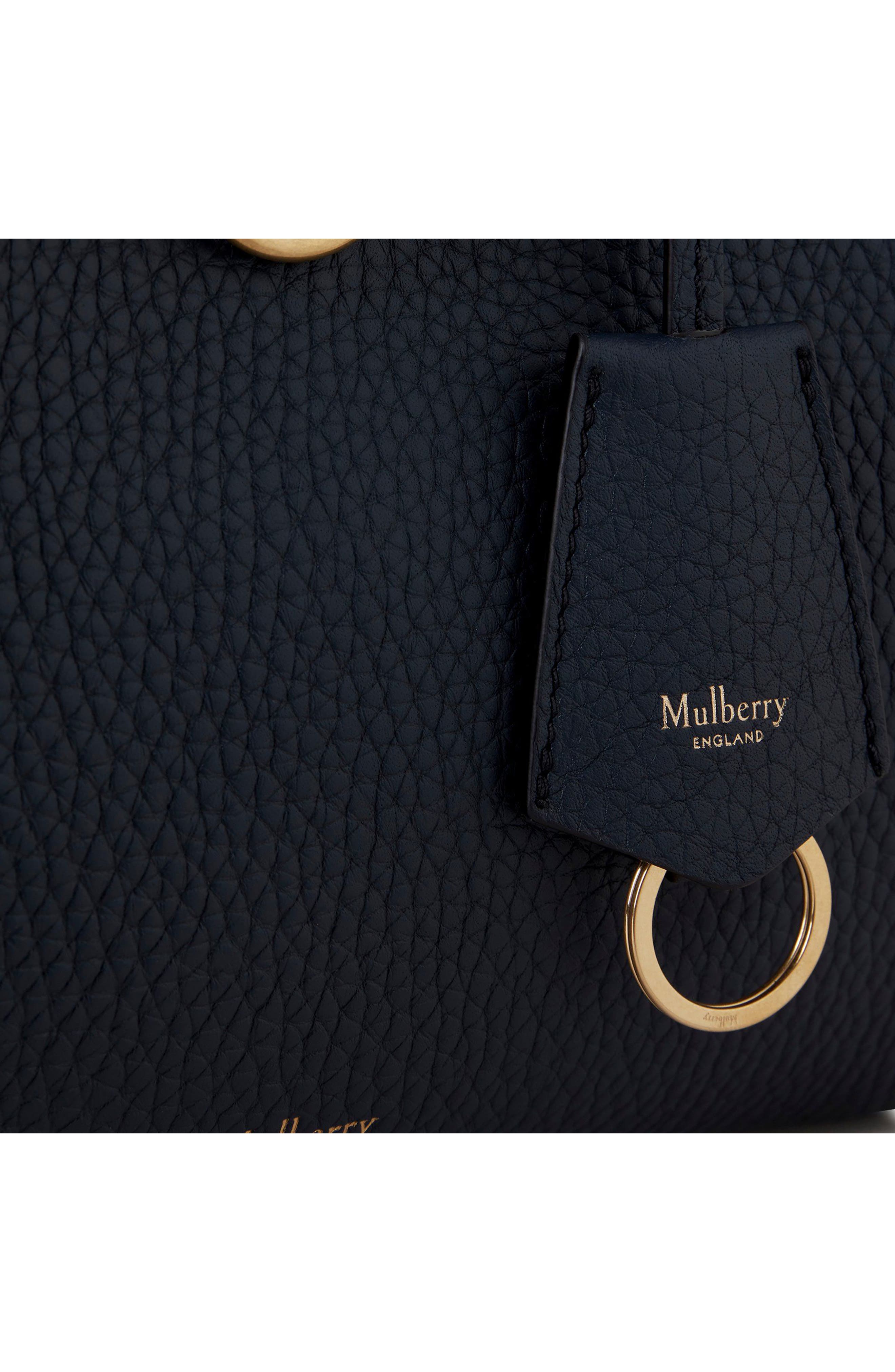 Mulberry Small Iris Leather Top Handle Bag, Alternate, color, Night Sky