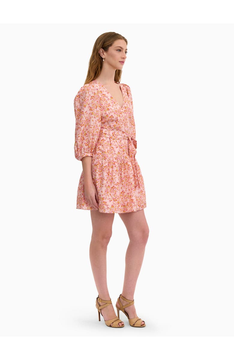 Rebecca Taylor Bellamy Silk Mini Dress, Alternate, color, Pale Pink Multi