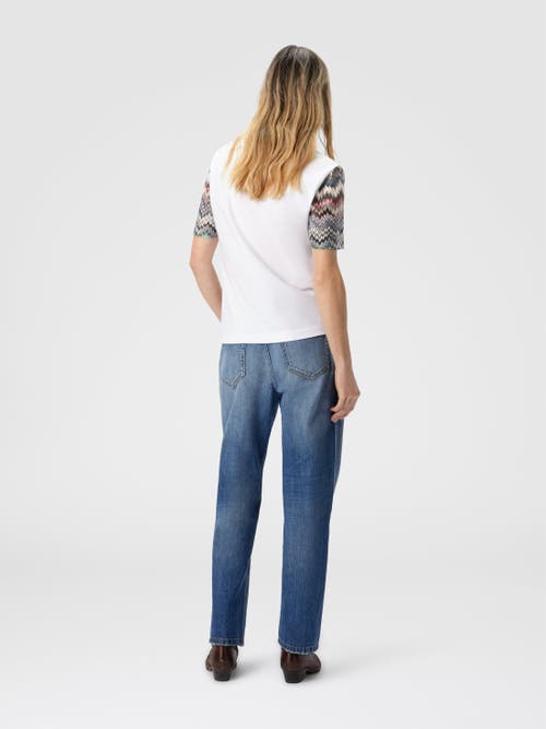 Missoni Short Sleeve T-shirt With Snake Pattern Insert In White