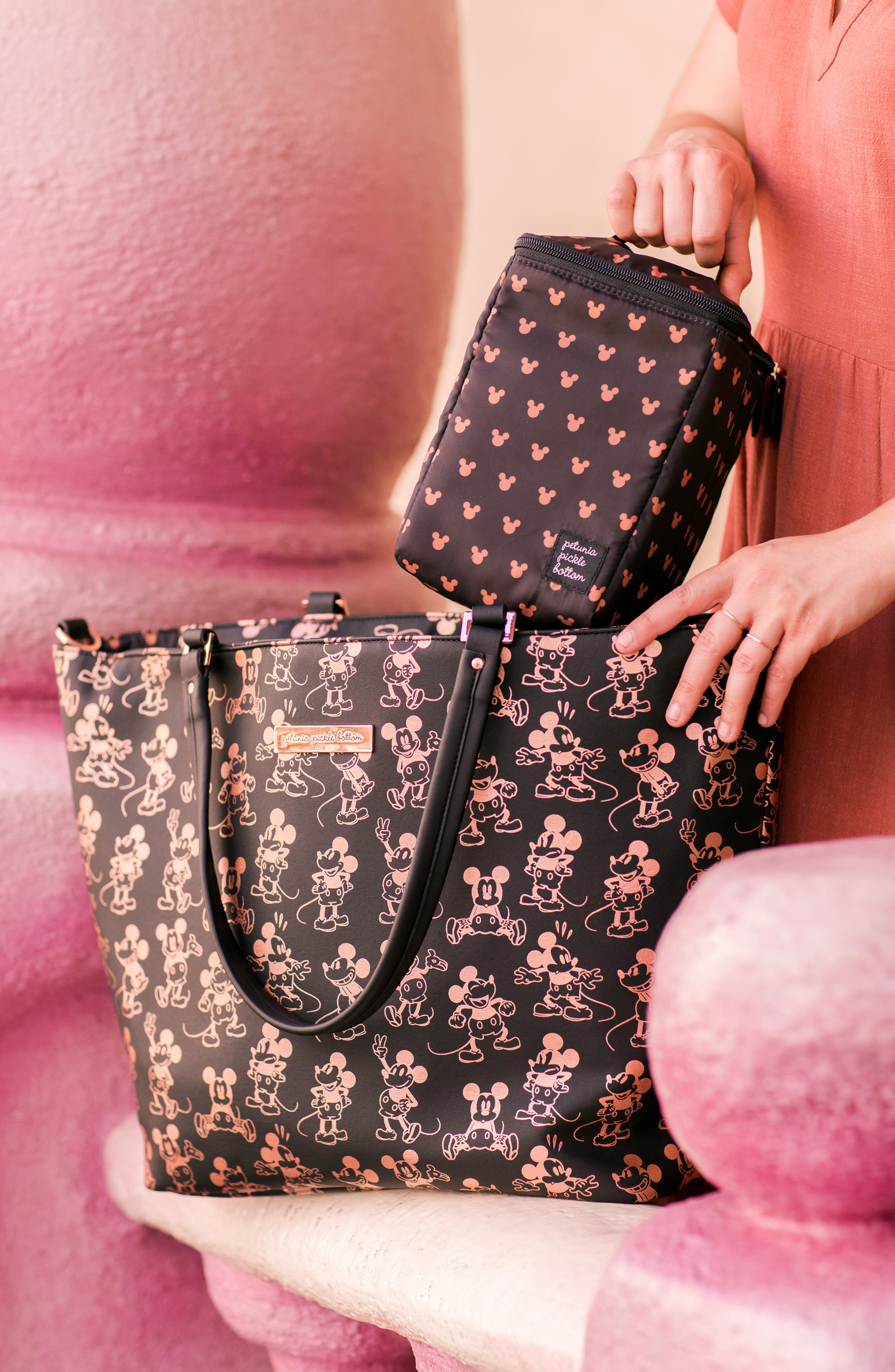 Petunia Pickle Bottom x Disney Downtown Mickey Mouse Diaper Tote, Alternate, color, 