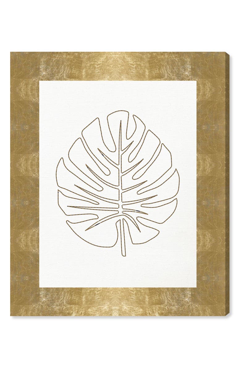 Oliver Gal Stitched Palm Leaf I Canvas Wall Art, Main, color, 