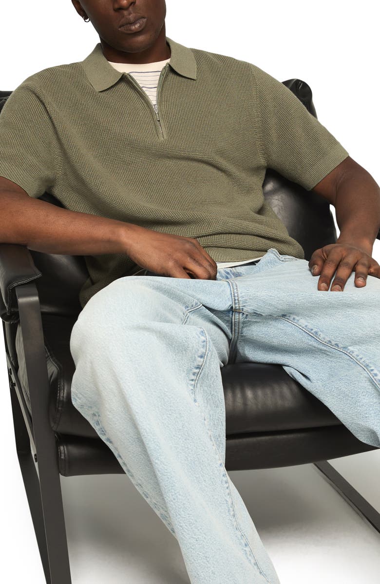 Lucky Brand Quarter Zip Polo Sweater, Alternate, color, 