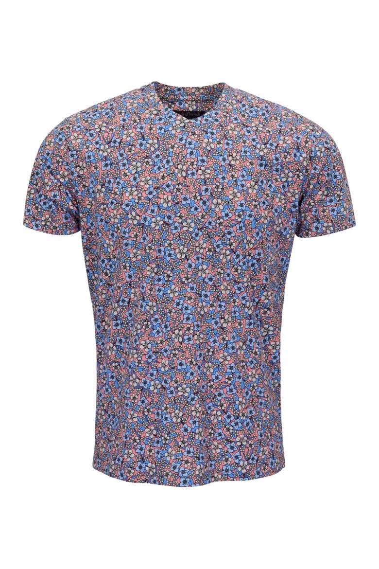 Floral Field Mens Vneck Tee, Alternate, color, FLORAL FIELD CORAL
