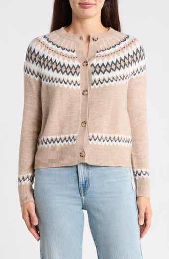 Fair Isle Button Front Cardigan