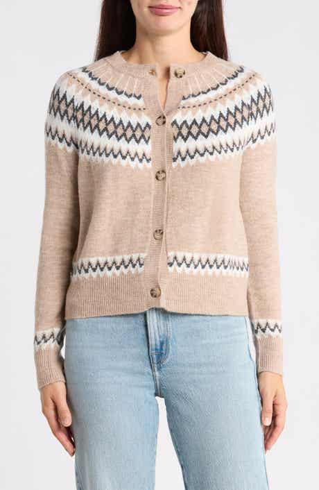 Fair Isle Button Front Cardigan