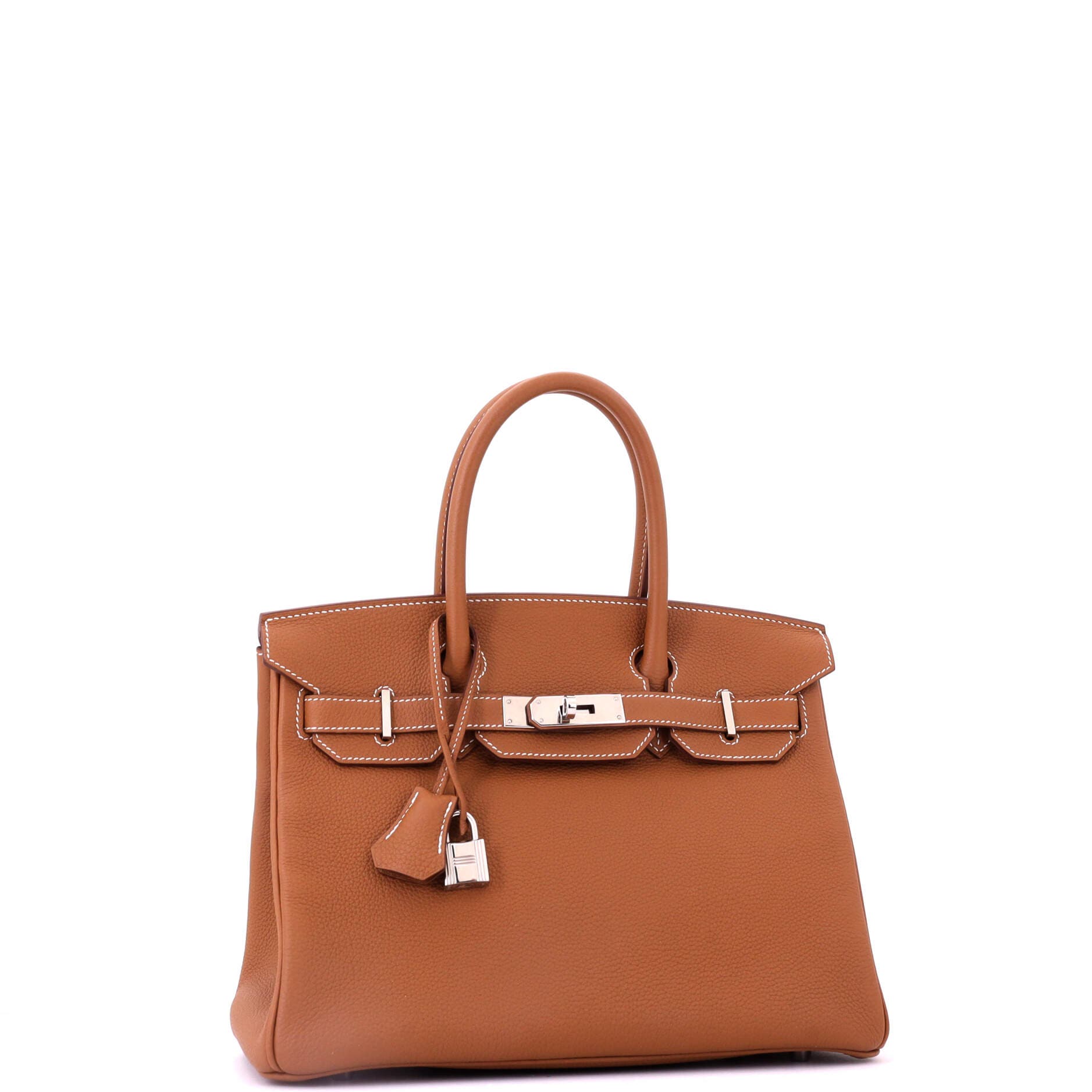 Pre-Owned Hermes Birkin Handbag Brown Togo with Palladium Hardware 30, Alternate, color, Gold