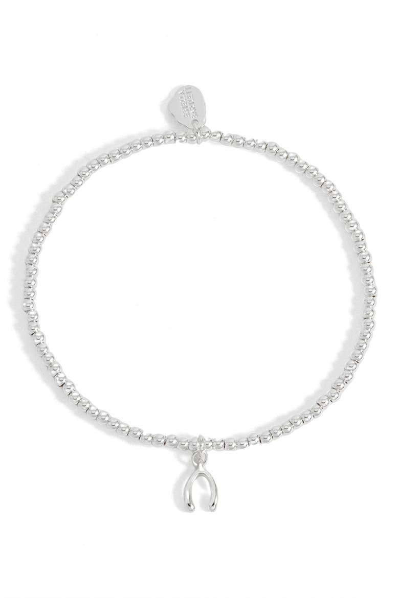 Wishbone Stretch Bracelet, Alternate, color, SILVER PLATED