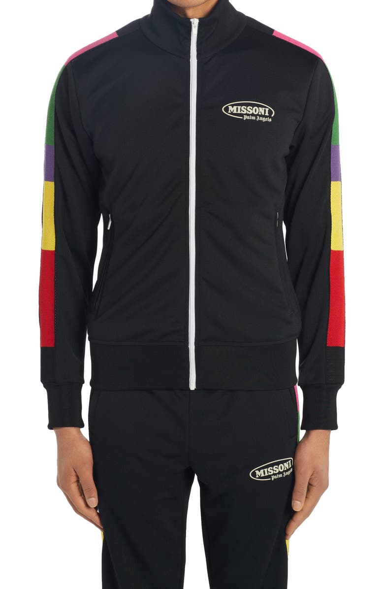 Palm Angels x Missoni Stripe Logo Track Jacket, Alternate, color, 