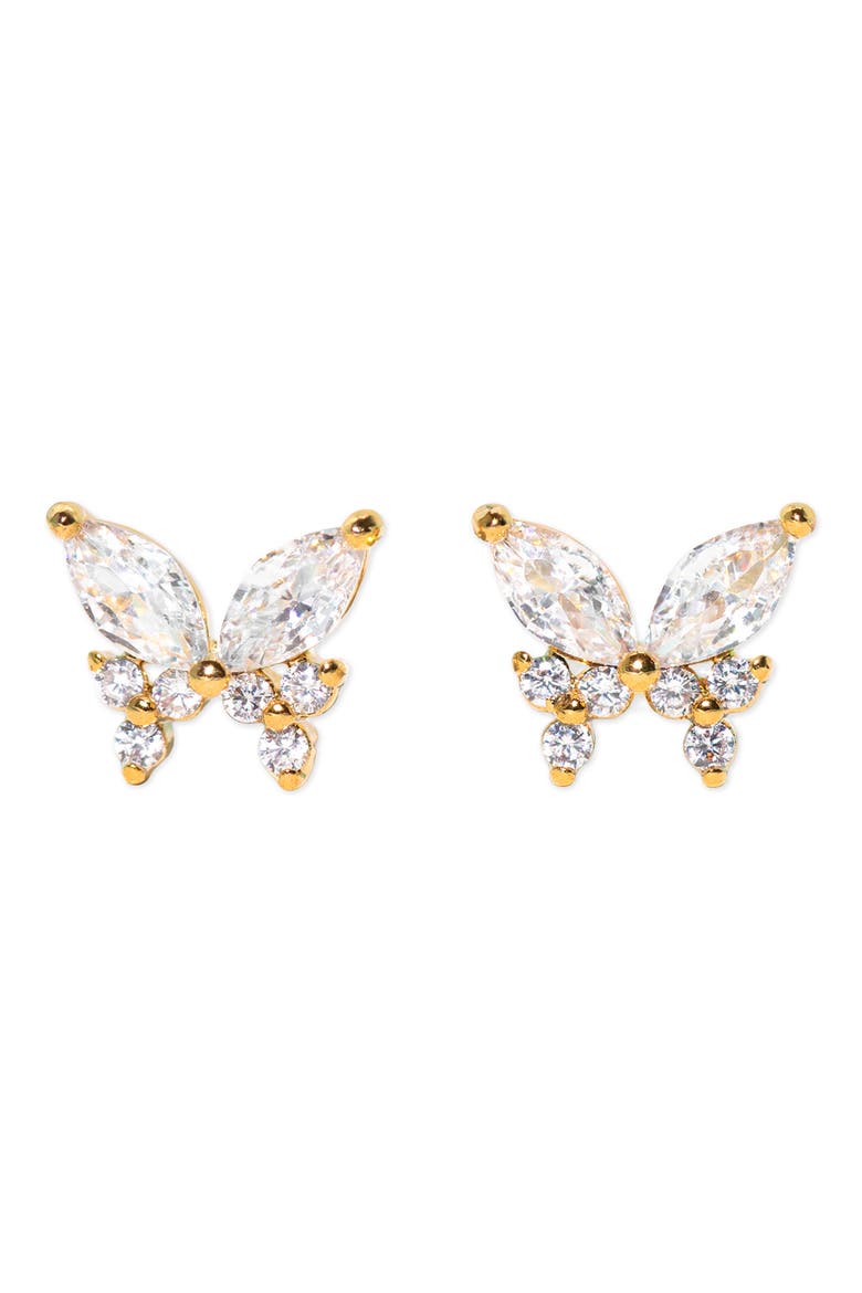 Remember Me Butterfly Stud Earrings, Main, color, GOLD