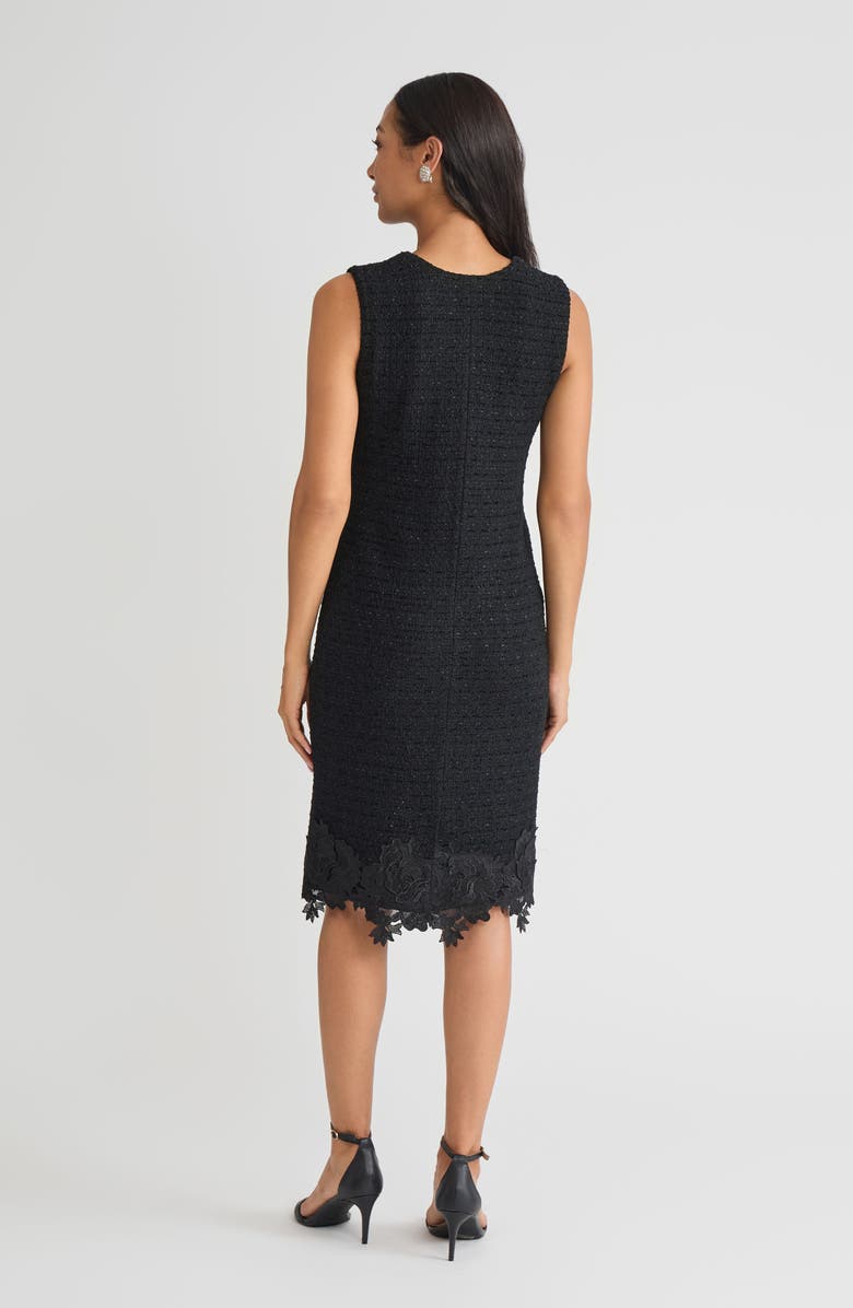 Misook Floral Lace Applique Sleeveless Sheath Dress, Alternate, color,