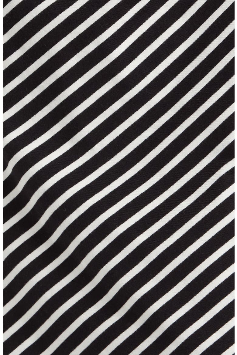 Crescent Knot T-Shirt Dress, Alternate, color, BLACK/ WHITE STRIPE