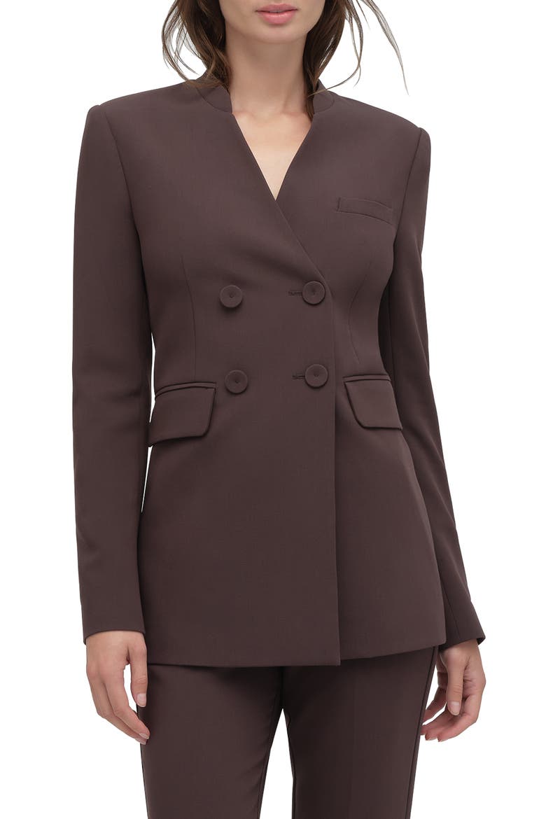 The Celeste Double Breasted Blazer, Main, color, ESPRESSO