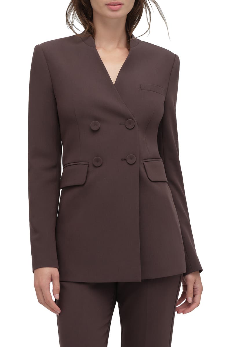 Favorite Daughter The Celeste Double Breasted Blazer, Main, color, Espresso