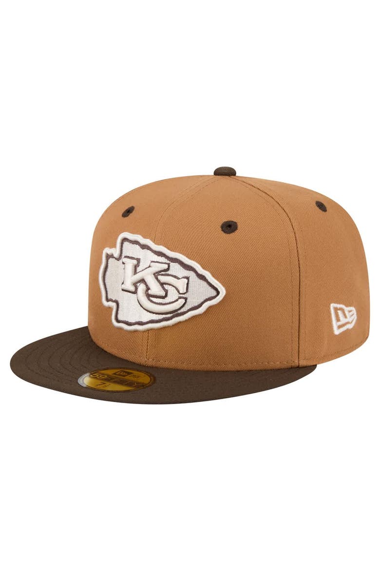 Men's New Era  Light Brown/Dark Brown Kansas City Chiefs Two-Tone Walnut 59FIFTY Fitted Hat, Main, color, Light Brown