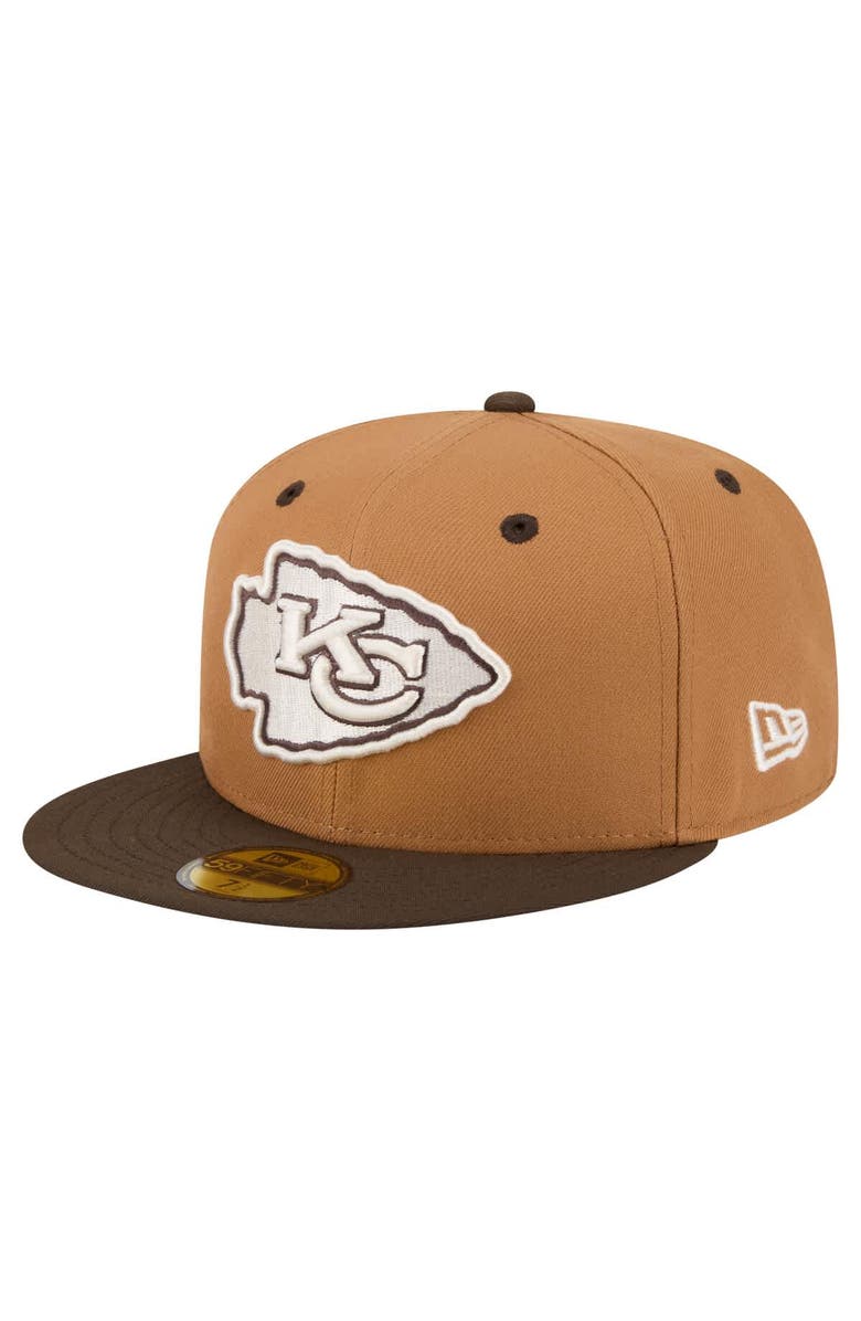 New Era Men's New Era Light Brown/Dark Brown Kansas City Chiefs Two-Tone Walnut 59FIFTY Fitted Hat, Main, color, Light Brown