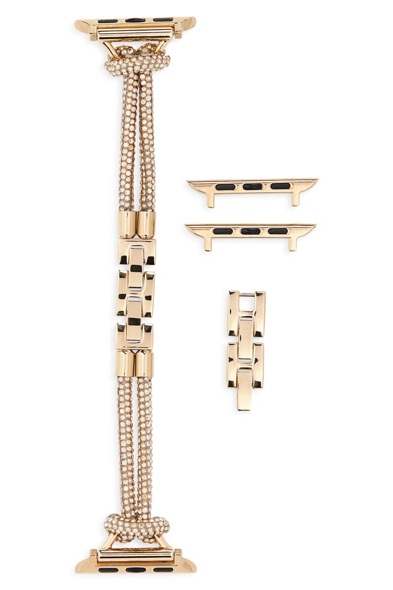 Serena Pavé Crystal Apple Watch® Watchband, Main, color, GOLD