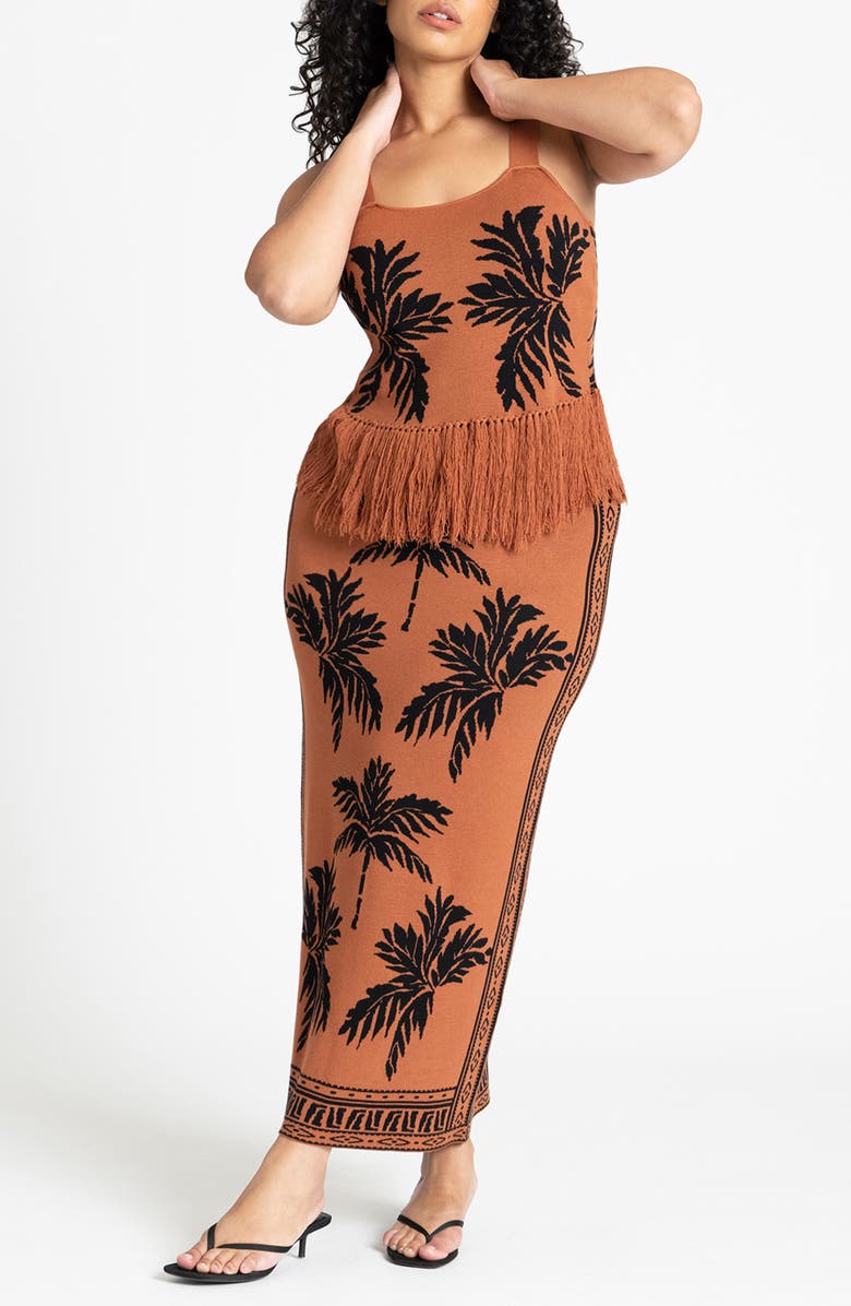 ELOQUII Intarsia Column Skirt, Alternate, color,