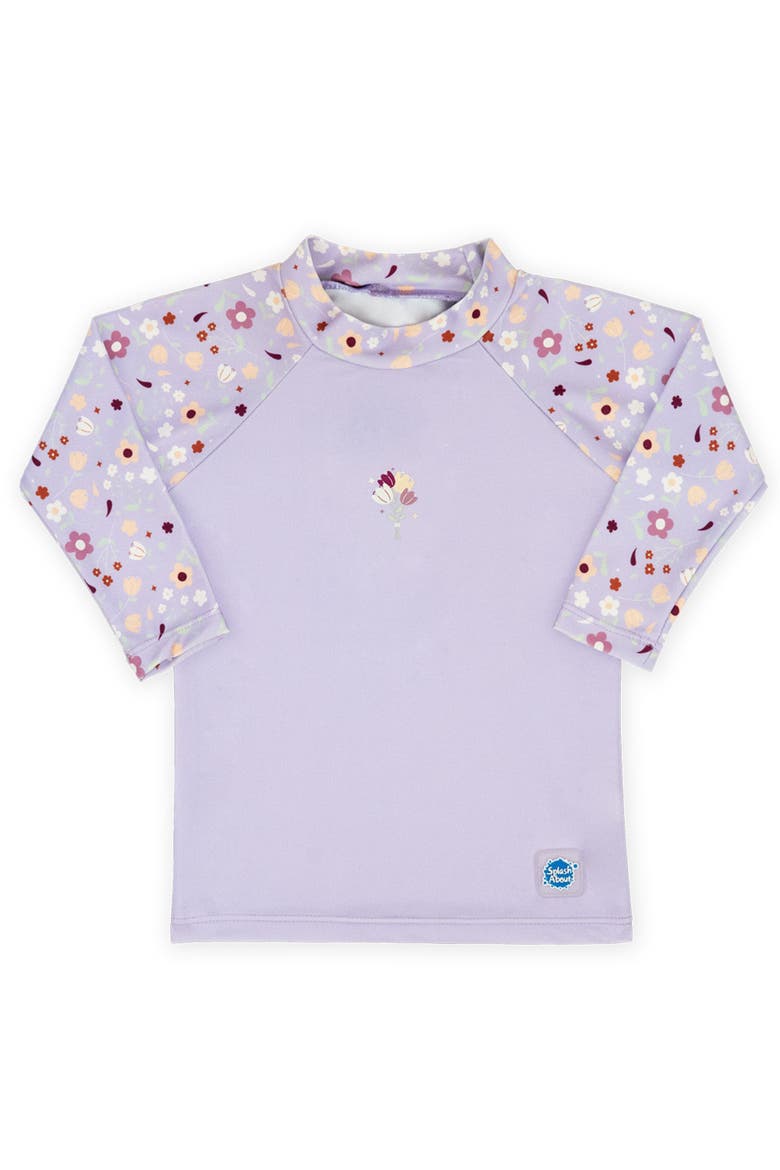 Kids Long Sleeve Rash Guard, Main, color, Lilac Spring