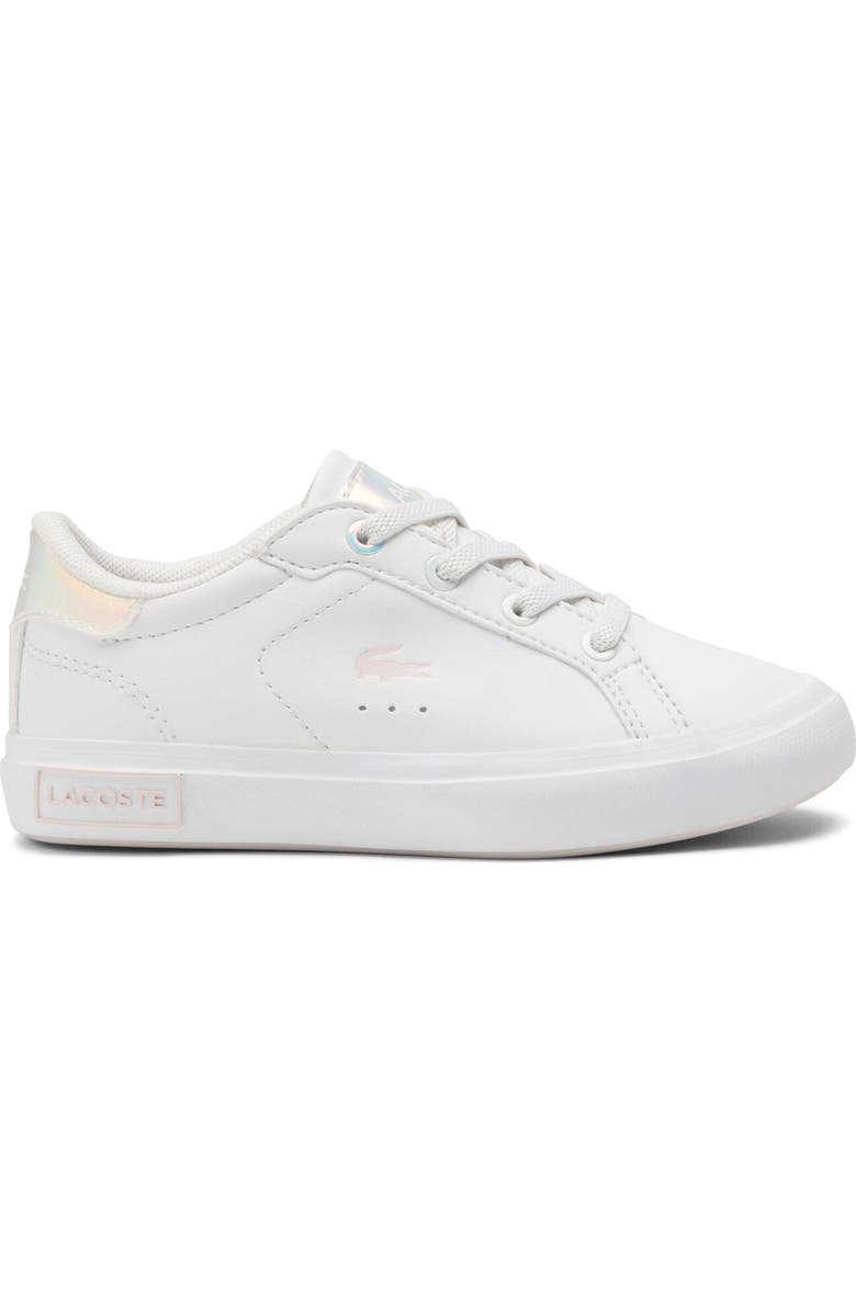Lacoste Kids' Powercourt Sneaker, Alternate, color, White/ Light Pink