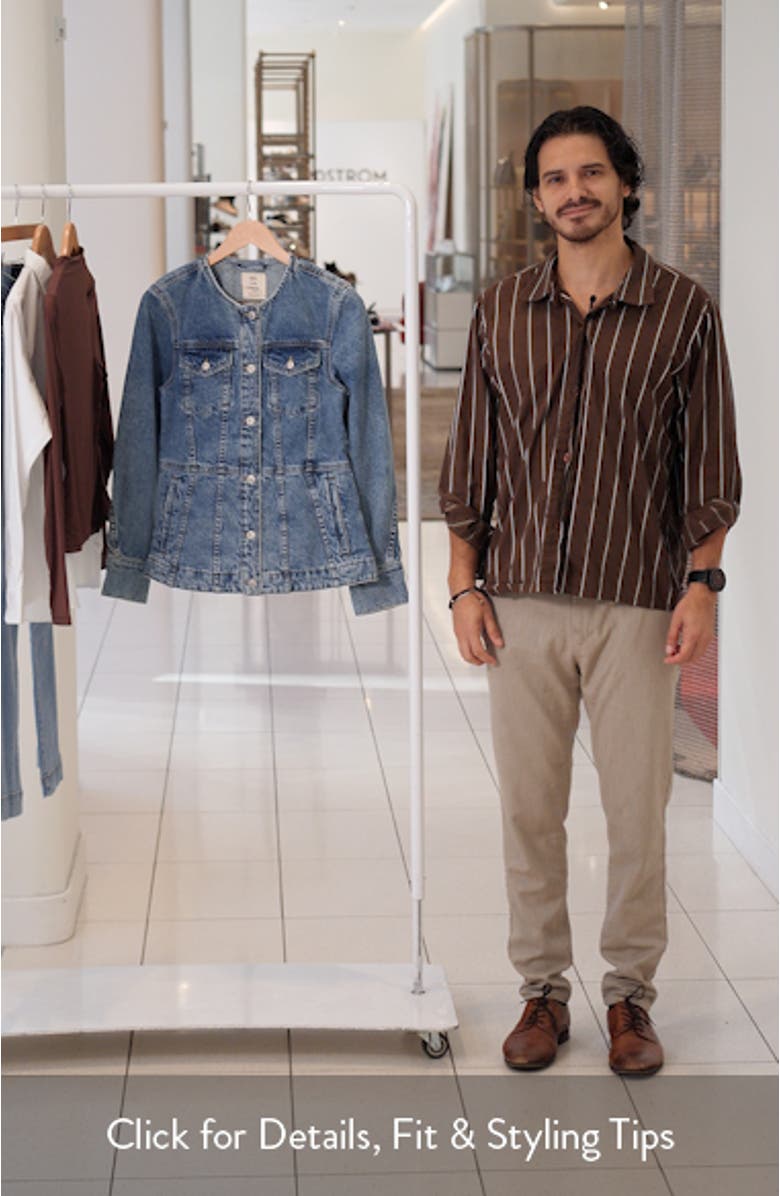 Lula Collarless Denim Jacket, sales video thumbnail