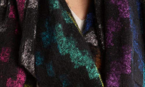 Kurt Geiger London Rainbow Geometric Scarf In Black
