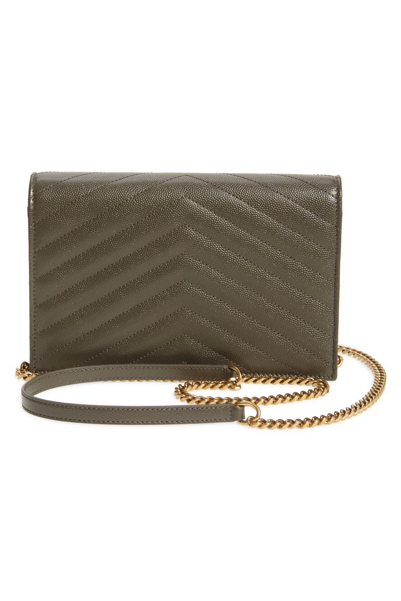 Monogram Quilted Leather Wallet on a Chain, Alternate, color, PEBBLE
