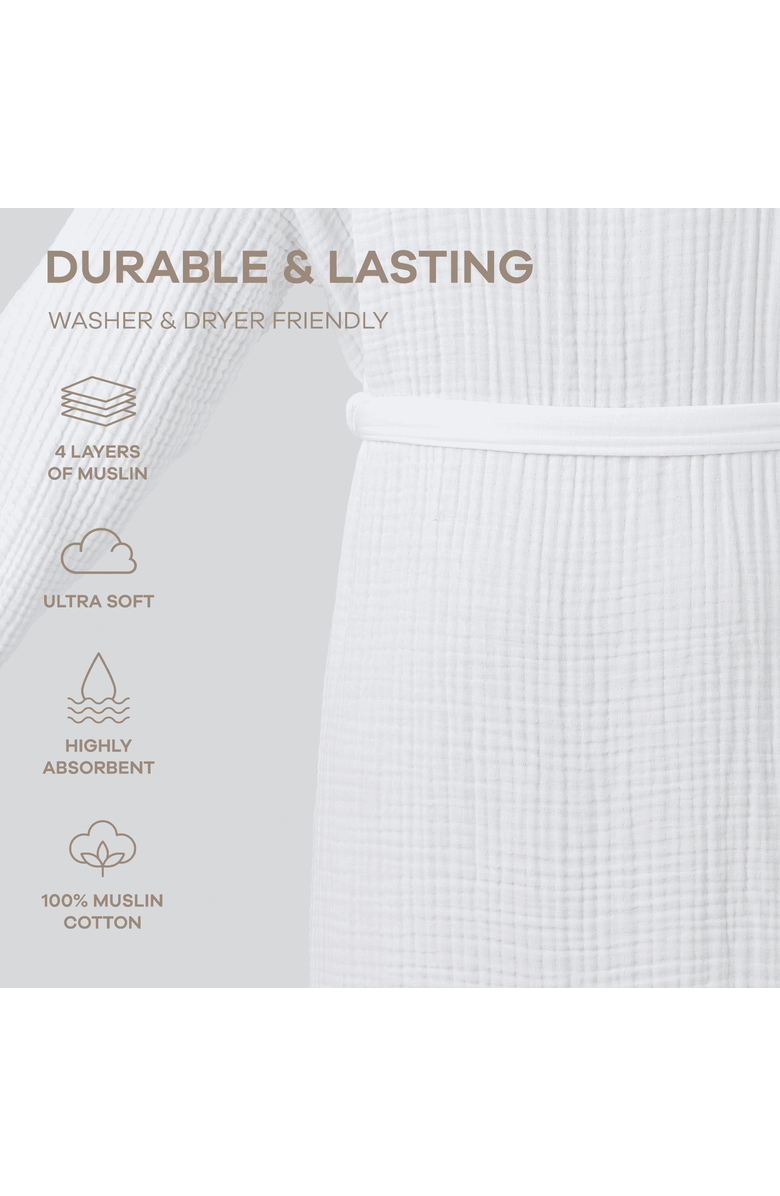 Comfy Cubs Adult Muslin Bathrobe, Alternate, color, White