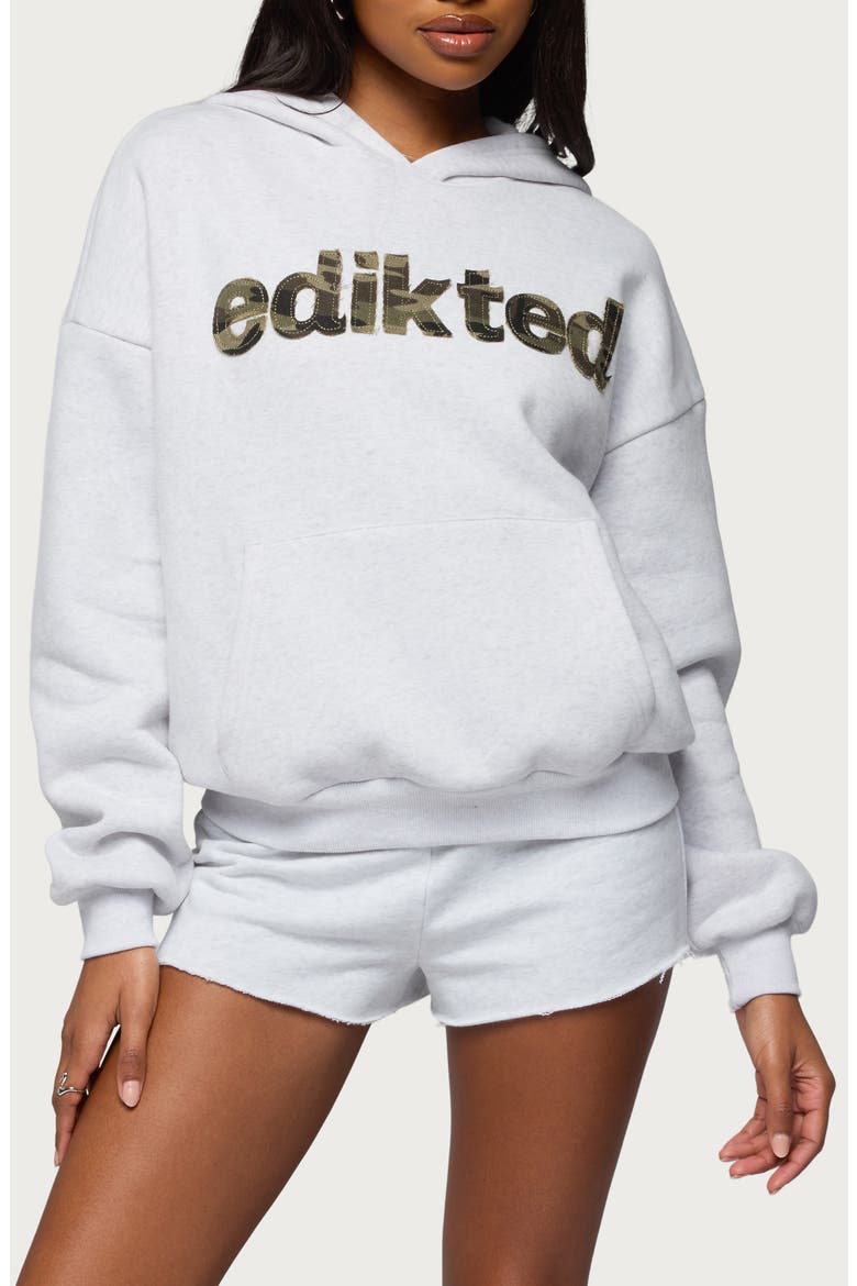 Cutie Logo Hoodie, Main, color, LIGHT-GRAY-MELANGE