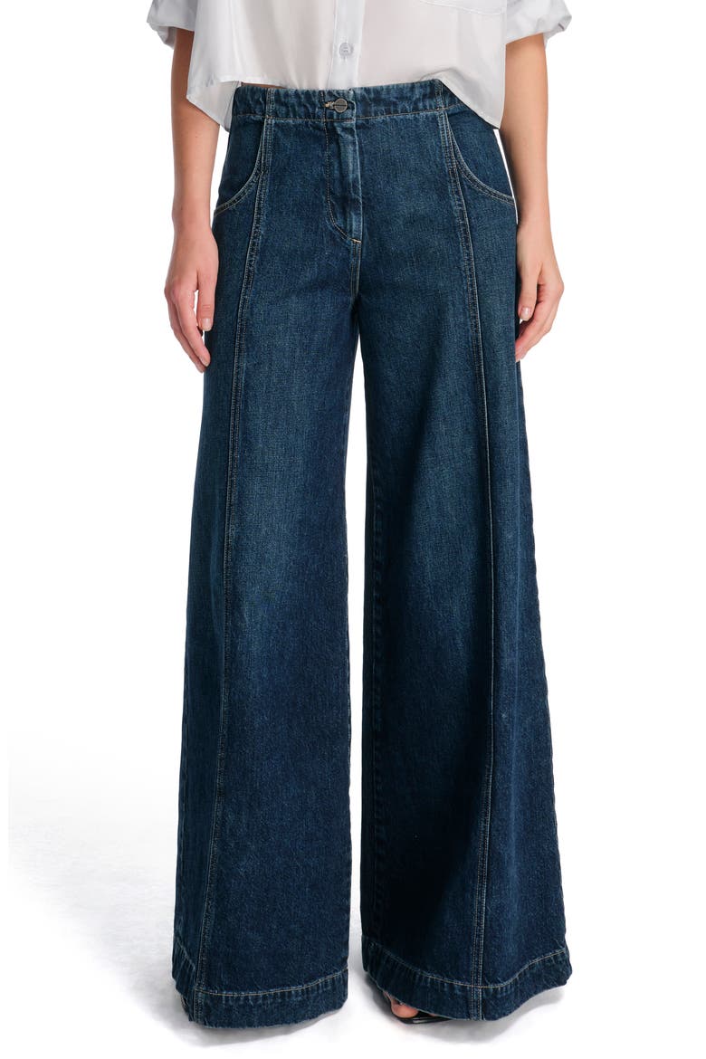Dancing in the Dark Wide Leg Jeans, Main, color, DARK WASH