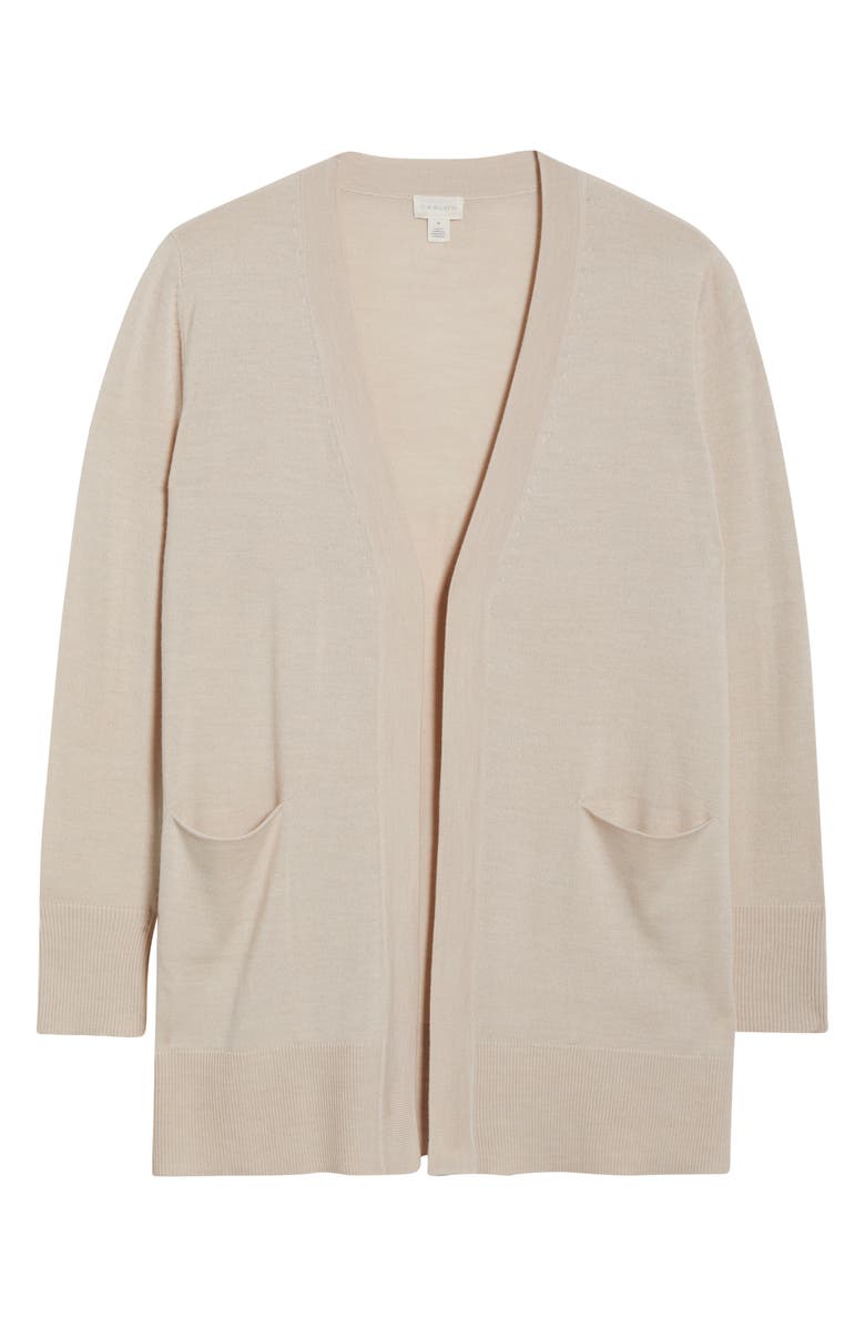 Caslon<sup
®</sup
Everyday Open Front Cardigan, Alternate, color, Beige Oatmeal Light Heather