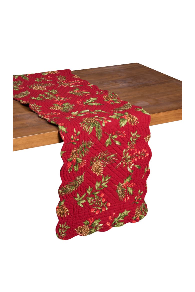 Maureen Floral Reversible Quilted Runner 14" x 51", Alternate, color, Red