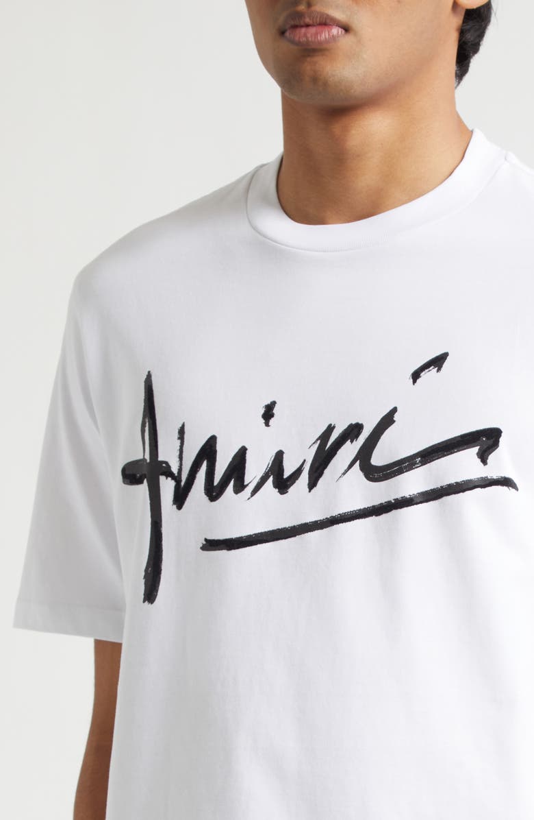 AMIRI Script Logo Graphic T-Shirt, Alternate, color, White