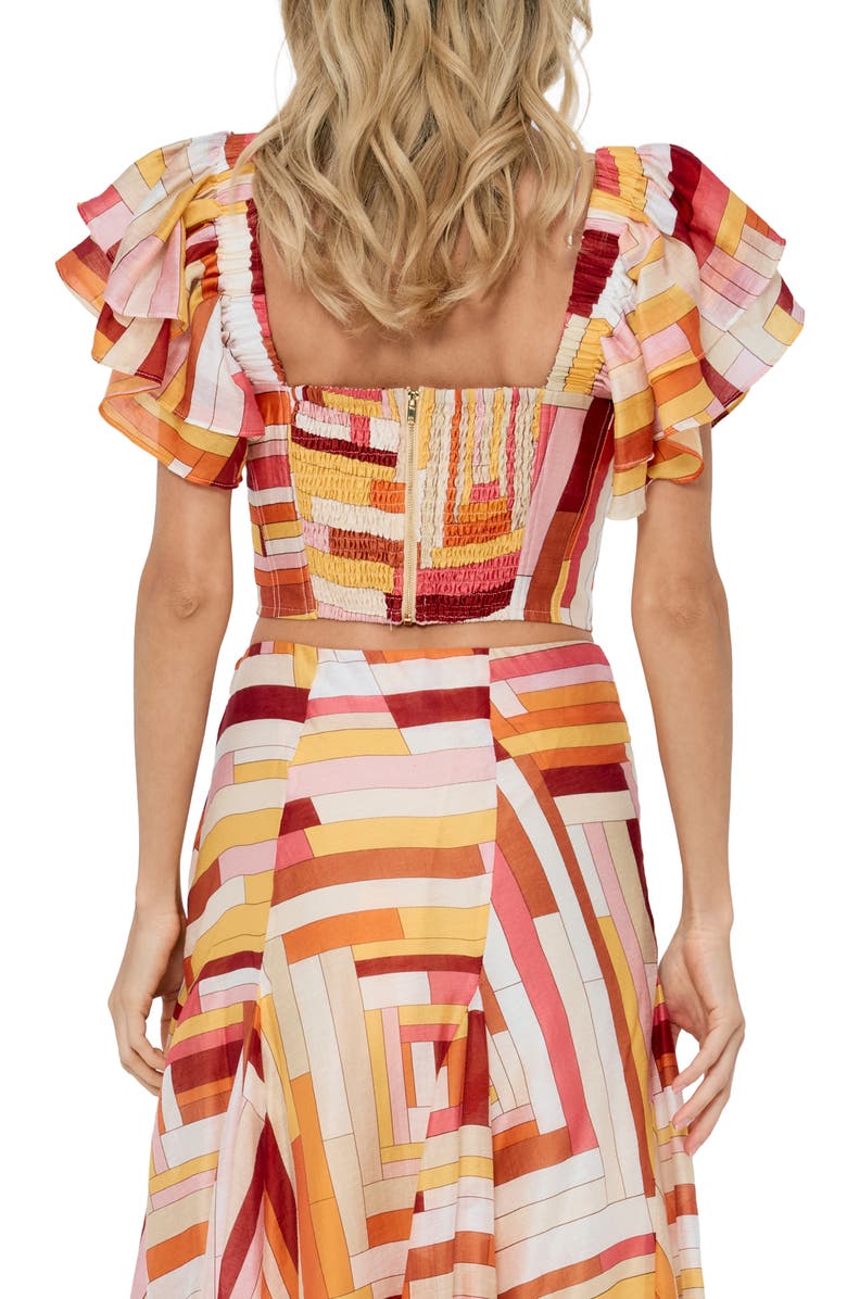 CIEBON Amie Stripe Crop Top, Alternate, color, Pink Multi
