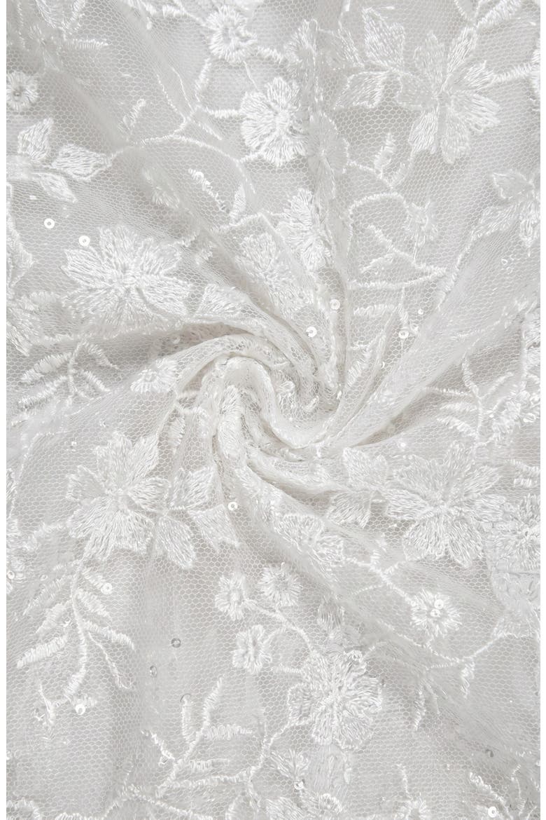 Floral Lace Puff Sleeve Top, Alternate, color, White