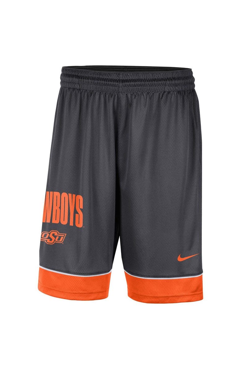 Nike Men's Nike Charcoal/Orange Oklahoma State Cowboys Fast Break Shorts, Alternate, color, 