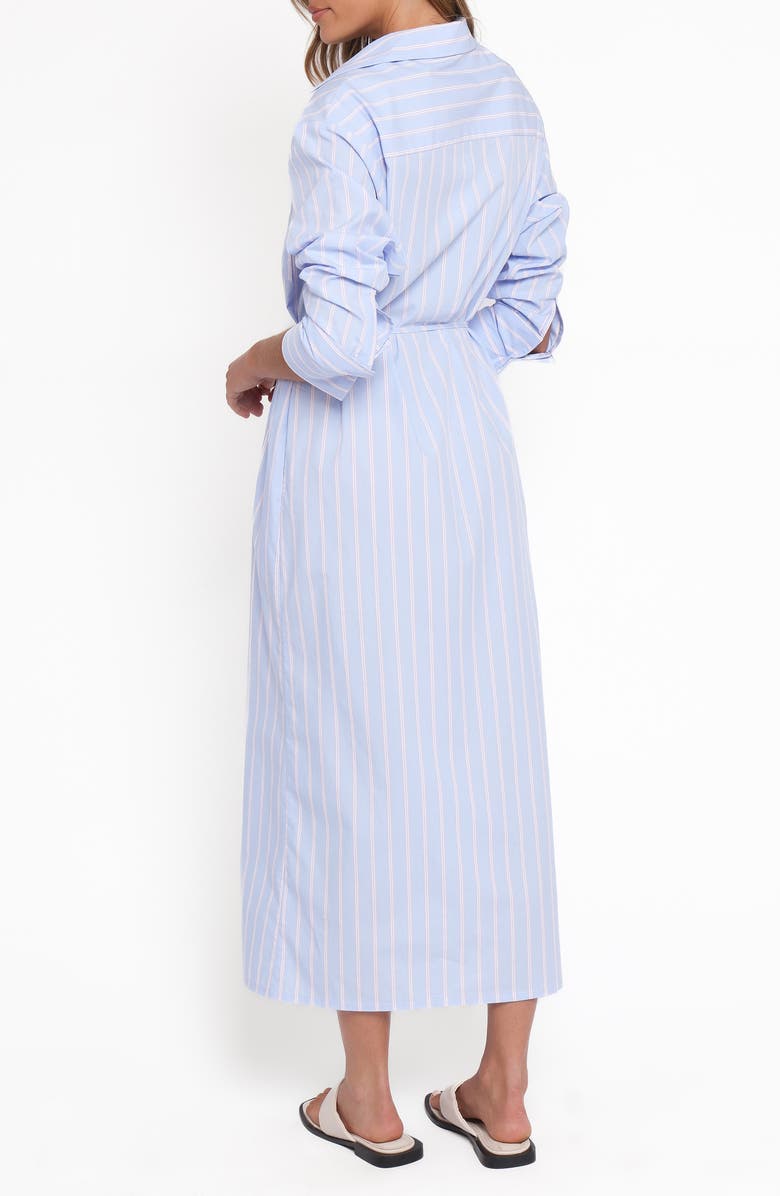Petal & Pup Harlan Long Sleeve Cotton Shirtdress, Alternate, color, Blue Pink Stripe