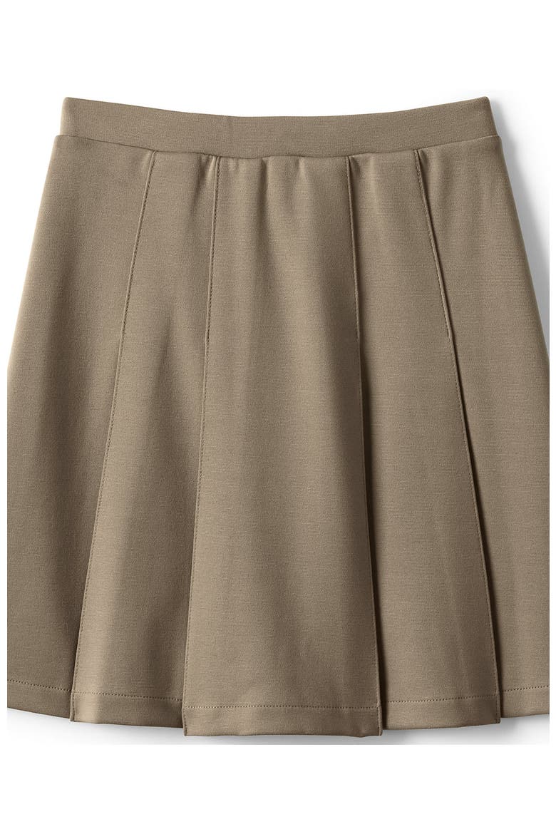 School Uniform Girls Ponte Pleat Skirt, Alternate, color, Khaki