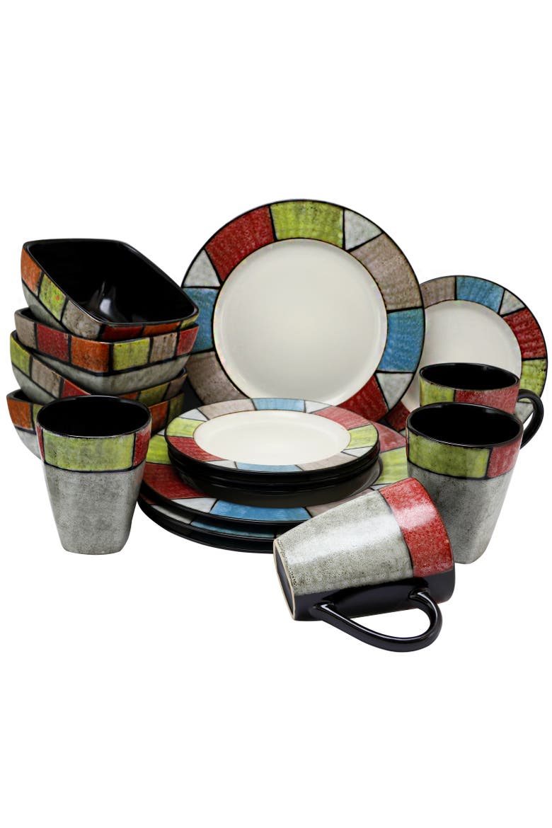 Country Cottage 16 Piece Stoneware Dinnerware Set, Alternate, color, White