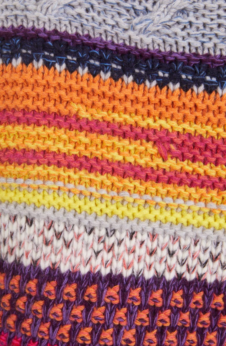 Chloé Stripe Cap Sleeve Cashmere & Wool Sweater, Alternate, color,