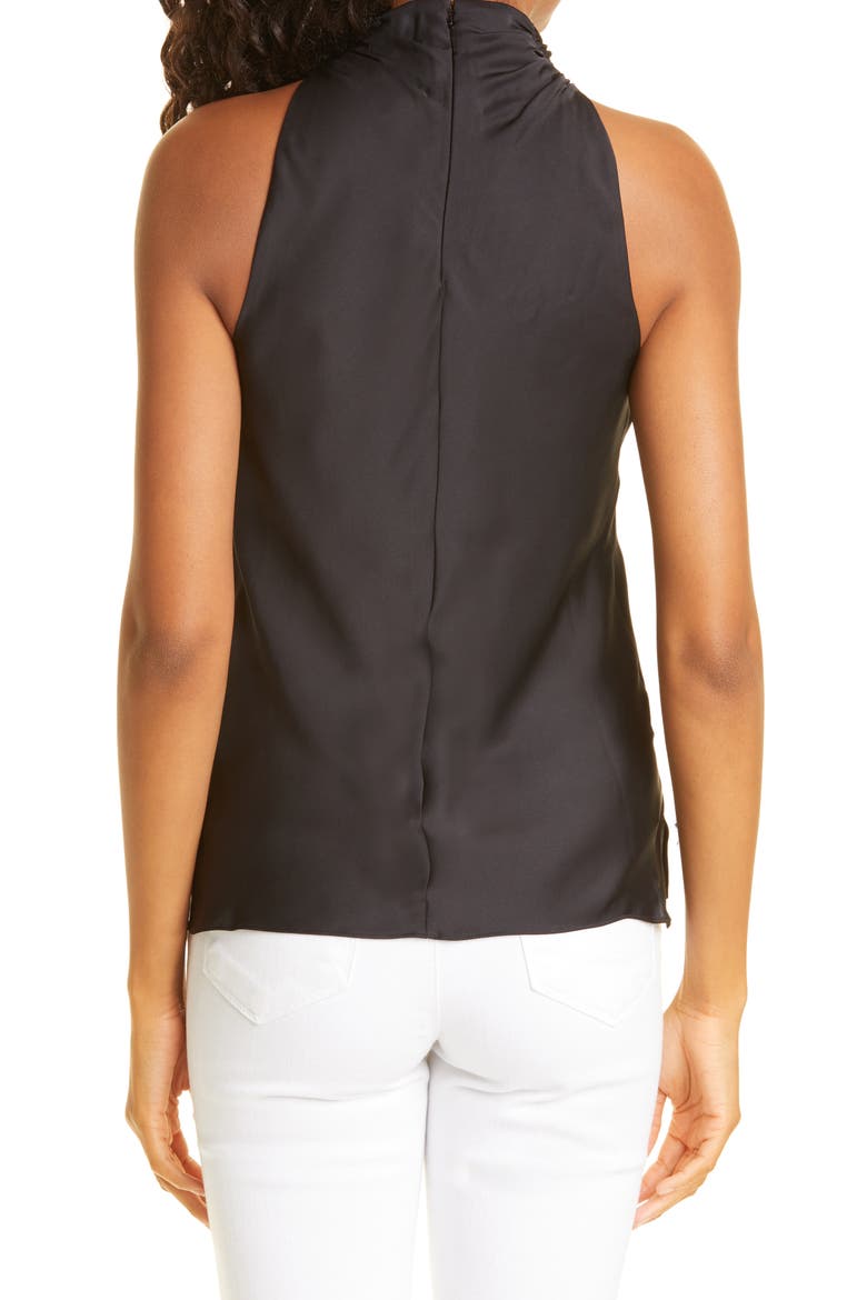 Jadis Cowl Neck Satin Tank, Alternate, color, BLACK