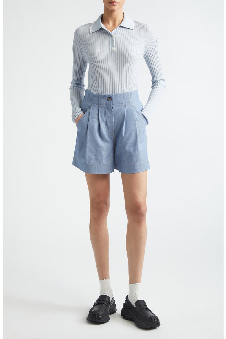 Long Sleeve Virgin Wool Polo, Alternate, color, LIGHT BLUE